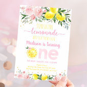 Lemonade Sunshine Pink Floral eerste verjaardag Kaart