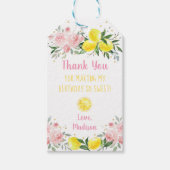 Lemonade Sunshine Pink Gold Floral Birthday Cadeaulabel (Voorkant)
