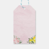 Lemonade Sunshine Pink Gold Floral Birthday Cadeaulabel (Achterkant)