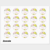 Lemonade Sunshine Pink Gold Floral Birthday Ronde Sticker (Vel)