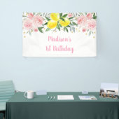 Lemonade Sunshine Pink Gold Floral Birthday Spandoek (Beurs)
