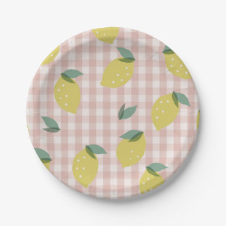 Lemonade Sunshine Pink Pset First Birthday Papieren Bordje
