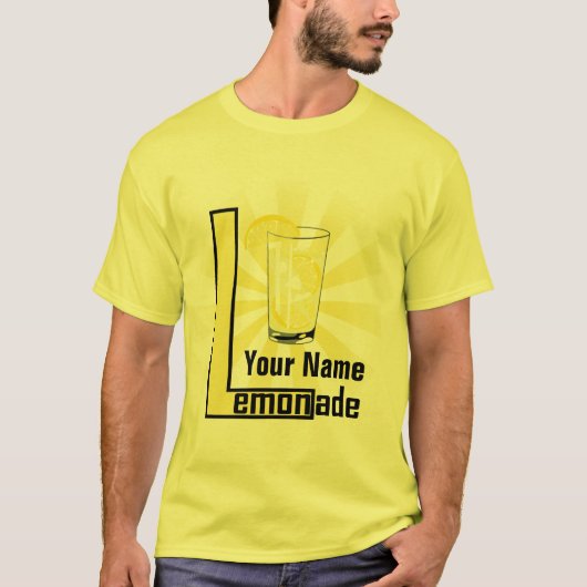 Lemonade Text Design Sjabloon Mannen Geel T-shirt (Voorkant)