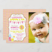 Lemonade verjaardagsfeest Foto Lemonade Party Kaart (Voorkant / Achterkant)