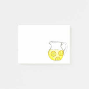 Lemonade Yellow Citrus Lemon Ade Pitcher Post-it® Notes