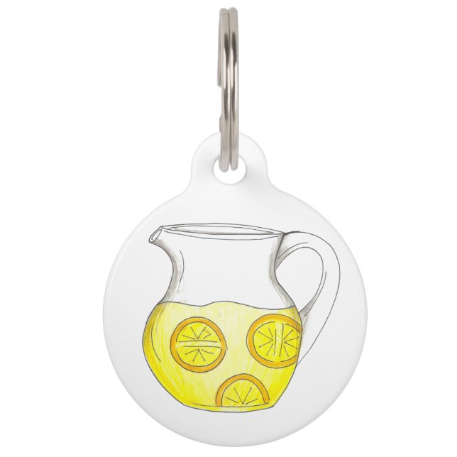 Lemonade Yellow Lemon Ade Pitcher Citrus Huisdierpenning (Voorkant)