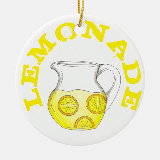 Lemonade Yellow Lemon Ade Pitcher Citrus Keramisch Ornament (Voorkant)