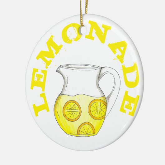 Lemonade Yellow Lemon Ade Pitcher Citrus Keramisch Ornament (Links)