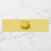 Lemonade Yellow Lemon Arched Script Weddenschap Waterfles Etiket (Enkel label)