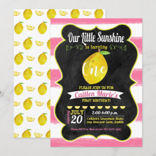 Lemonade Zonneschijn Roze Geel Krijtbord Verjaarda Kaart