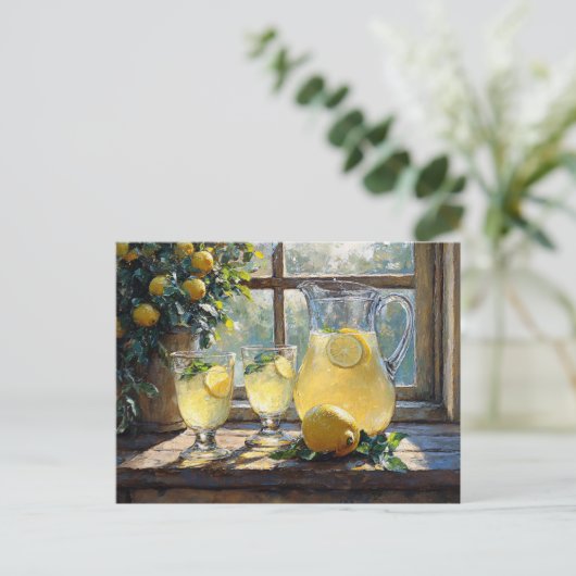 Lemonade zonovergoten keuken scene briefkaart (Staand voorkant)