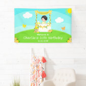 Lemonade zwart haar jongen verjaardag welkom spandoek (Insitu)