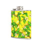 Lemonafdruk op gele kolf heupfles (Links)