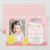 Lemonaid stand Chevron Pendants Party Birthday Kaart (Voorkant / Achterkant)