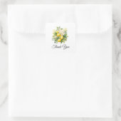 Lemonboeket met witte bloesems Bedankt Vierkante Sticker (Tas)