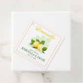 Lemoncello fles bruiloft bedankjes labels (In situ)