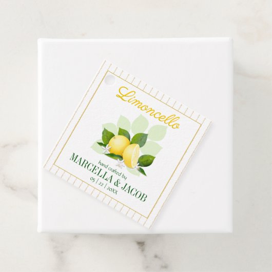 Lemoncello fles bruiloft bedankjes labels (In situ)