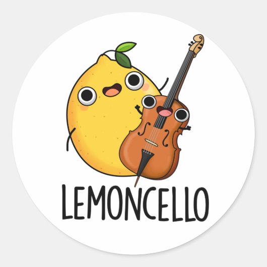 Lemoncello Funny Drink Pun Ronde Sticker (Voorkant)