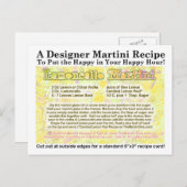 Lemoncello Martini Recept Briefkaart (Voorkant / Achterkant)