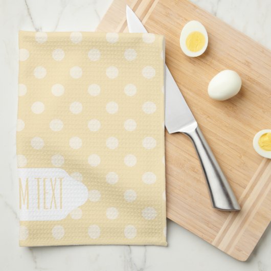 Lemonchiffon gele stippen theedoek (Quarter Fold)