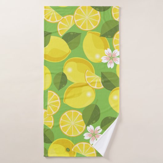 Lemoncitrus naadloze patroonachtergrond badhanddoek (Badhanddoek)