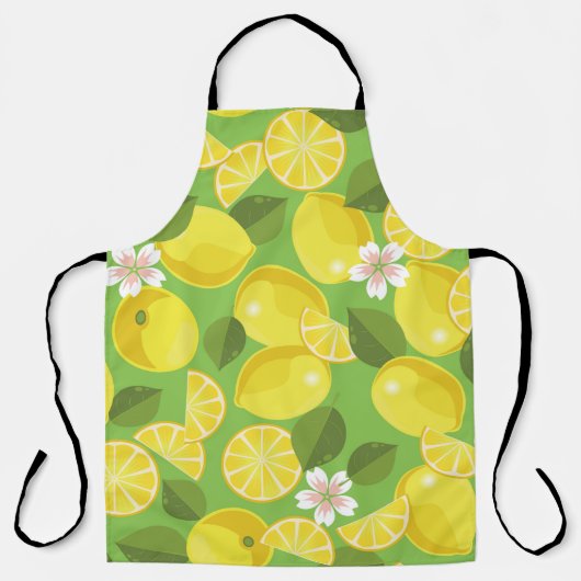 Lemoncitrus naadloze patroonachtergrond schort (Voorkant)