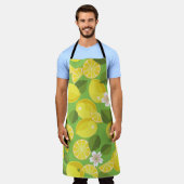 Lemoncitrus naadloze patroonachtergrond schort (Gedragen)