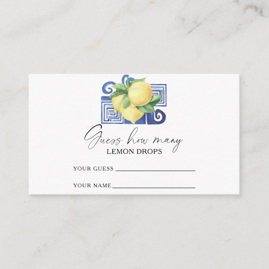 Lemoncitrus - raad eens hoeveel citroendruppels er informatiekaartje (Voorkant)