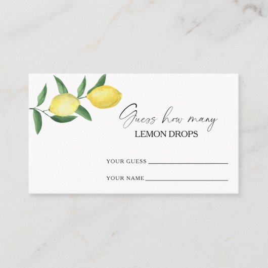 Lemoncitrus - raad eens hoeveel citroendruppels er informatiekaartje (Voorkant)