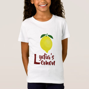 Lemondruppels: L-vormige mode met verse citroen T-shirt