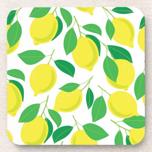 Lemonen en bladeren bier onderzetter (Voorkant)