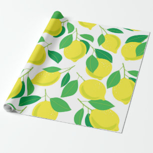 Lemonen en bladeren cadeaupapier
