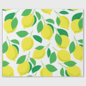 Lemonen en bladeren cadeaupapier (Vlak)