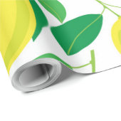 Lemonen en bladeren cadeaupapier (Rol Hoek)