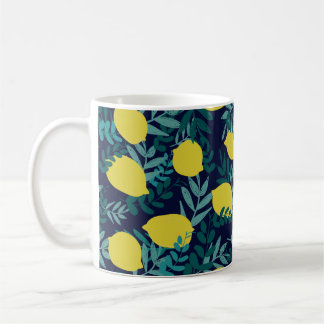 Lemonen en bladeren koffiemok
