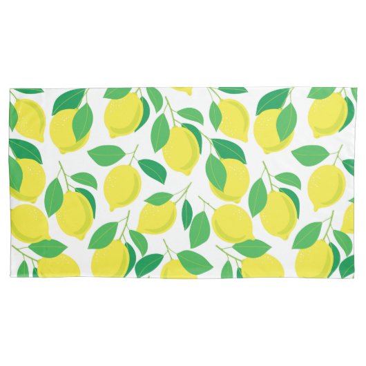 Lemonen en bladeren kussensloop (Voorkant-Links)