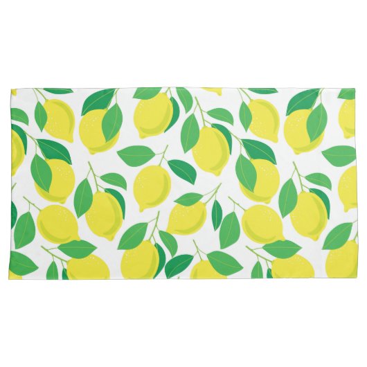 Lemonen en bladeren kussensloop (Voorkant-Rechts)