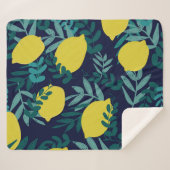 Lemonen en bladeren sherpa deken (Voorkant (horizontaal))