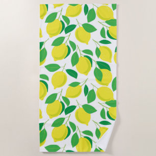 Lemonen en bladeren strandlaken