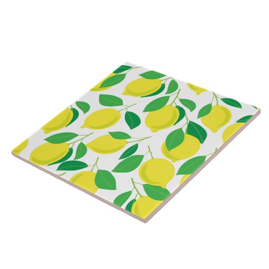 Lemonen en bladeren tegeltje (Zijkant)