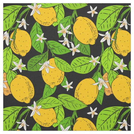 Lemonen en bloesems, kleur stof (Swatch)