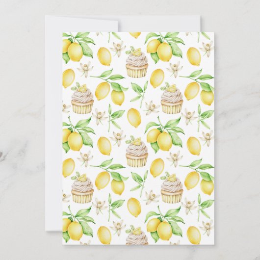 Lemonen en Cupcakes Wreath Summer Bridal Luncheon Kaart (Achterkant)