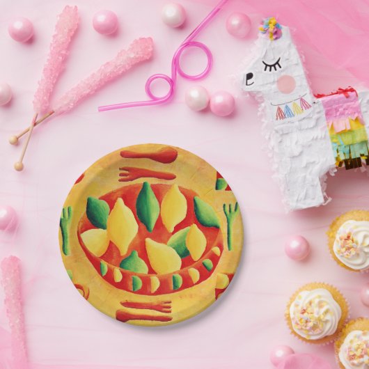 Lemonen en grenswaarden papieren bordje (Feest)