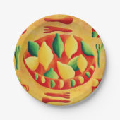 Lemonen en grenswaarden papieren bordje (Voorkant)