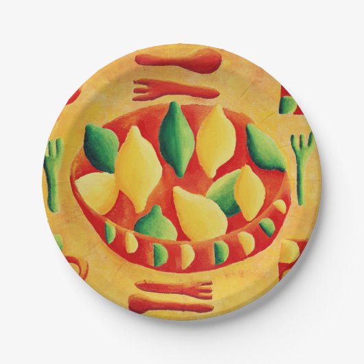 Lemonen en grenswaarden papieren bordje (Voorkant)