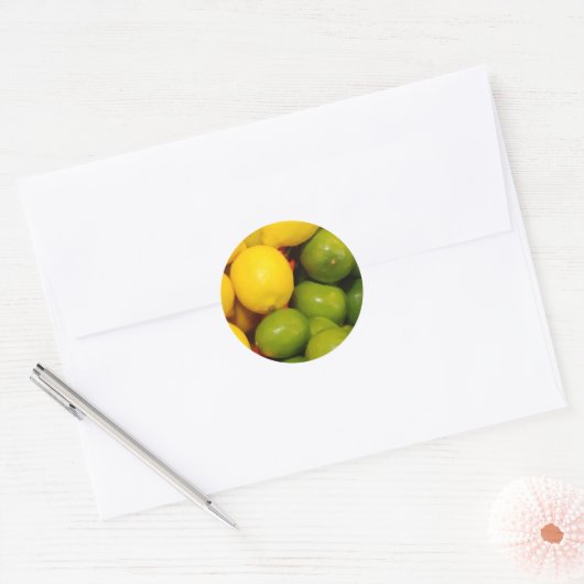 Lemonen en grenswaarden ronde sticker (Envelop)