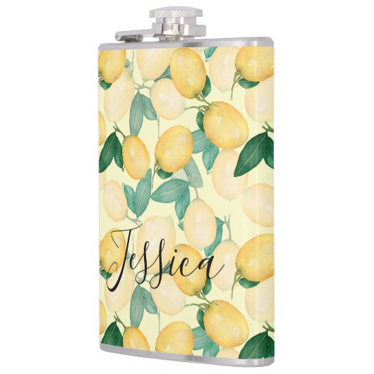 Lemonen en groene vinylwatten heupfles (Links)