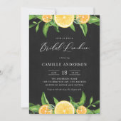 Lemonen en Sinaasappels Chalkboard Bridal Luncheon Kaart (Voorkant)