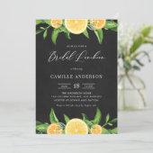 Lemonen en Sinaasappels Chalkboard Bridal Luncheon Kaart (Staand voorkant)