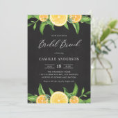 Lemonen en Sinaasappels Chalkboard Summer Bridal B Kaart (Staand voorkant)